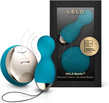 LELO HULA Beads - вібруючі кульки для інтимної іграшки, Ben Wa кульки, вібро-яйце з пультом, 2 роки гарантії, блакитний океан