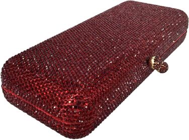 Жіночий вечірній клатч Boutique De FGG з кристалами та стразами для весіль та вечірок, міні-сумка бордового кольору
