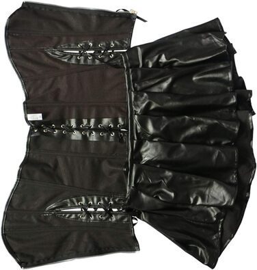 Корсет жіночий готичний з екошкіри SxyBox, чорний. Корсаж, сукня-корсет, клубний костюм, спідня білизна.