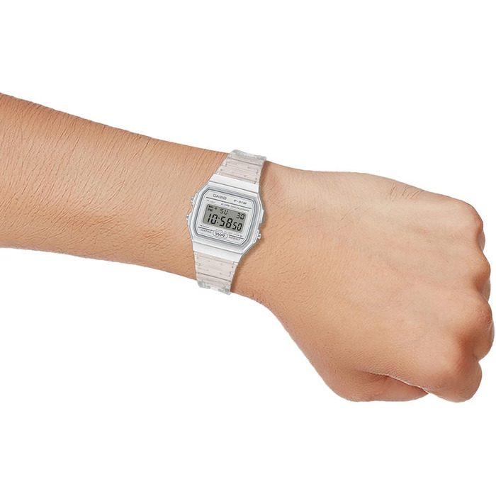 Цифровий унісекс годинник Casio Collection у прозорому корпусі