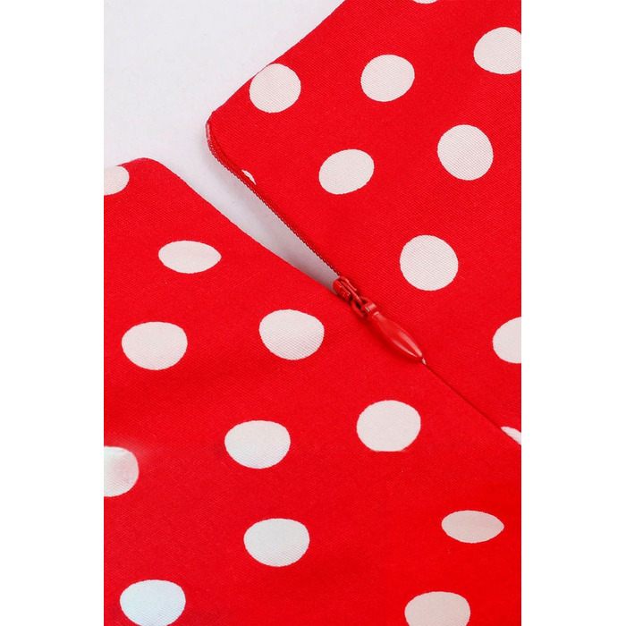 Сукня Rockabilly 50-х років AXOE для жінок, бавовна, з поясом (XL, червона в горошок)