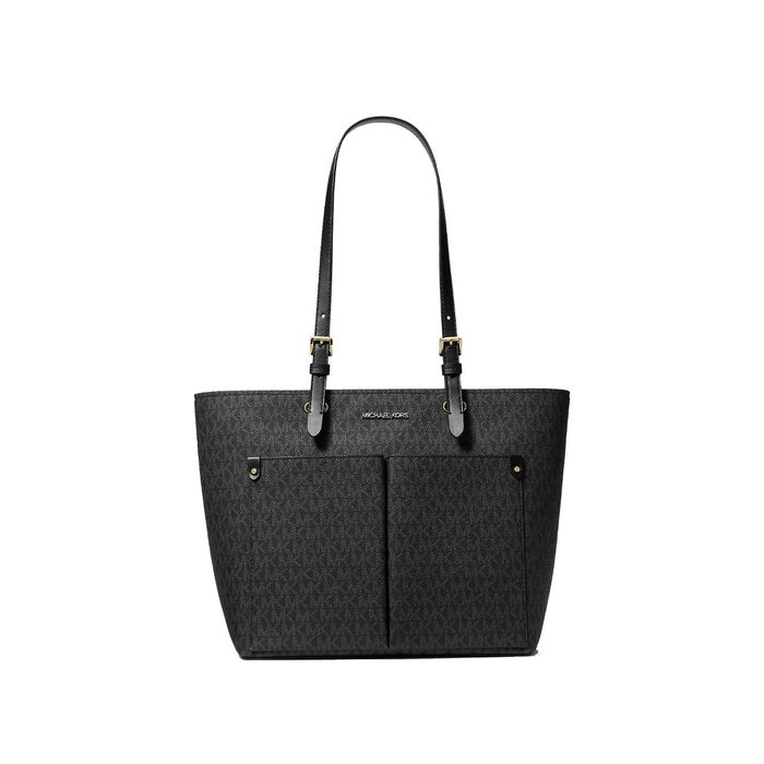 Жіноча сумка-сатчел Michael Kors Double Pocket Satch з логотипом (Black Sig)