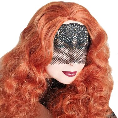 Чорна мереживна півмаска для жінок з червоними стразами – венеціанська маска для маскараду, карнавалу, весілля, вечірки, косплею, бурлеску та Марді Гра (Чорний (золоті стрази))