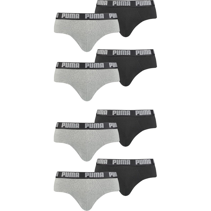 Сліпести PUMA Basic для чоловіків, 8 шт. у наборі (L, 230 - Back/Back, 691 - Dark Grey Melange / Black)