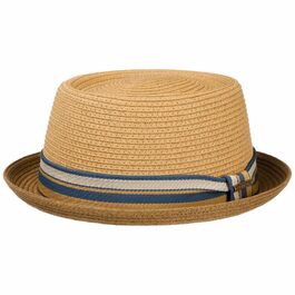 Солом'яний капелюх Stetson Licano Pork Pie з UV-захистом 40+, унісекс, коричневий, розмір L, на весну та літо