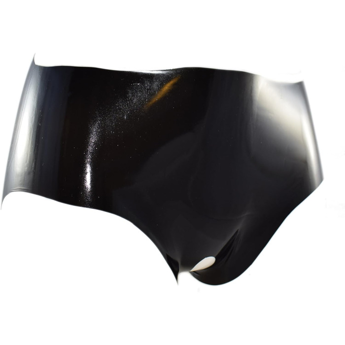 Латексний сліп з кроком Rubberfashion - панчохи з латексу з отвором, чорний, 0.4 мм (для жінок та чоловіків)