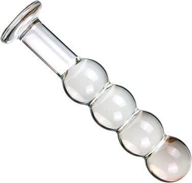 Скляний дилда Soarvlorfy 50 мм з 4 перлами для масажу G-точки та анусу - анальні кульки, масаж простати, секс-іграшки для жінок