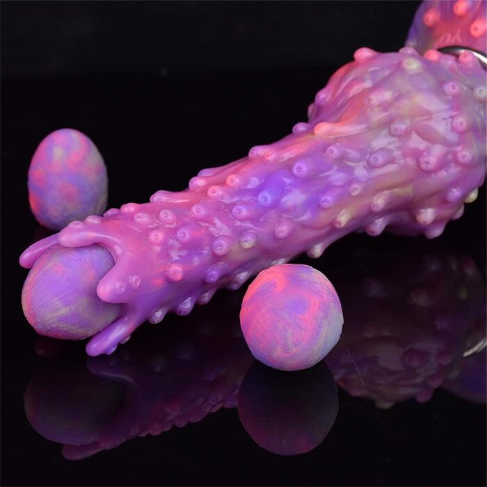 Світловий інопланетний яйцеклад Dildo з п'ятьма світлими яйцями, пневматичний фентезі-дилдo, дилдo для відкладання яєць, сліпуча куля, анальний дилдo, мастурбатор G-Spot, секс-іграшки для жінок та чоловіків