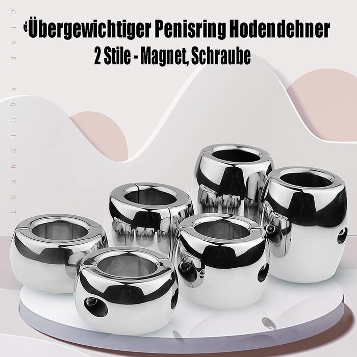 Сталеві кільця для яєчок (ходенринги) - сталеві, для чоловіків, 30/40/60 мм, з магнітом/гвинтом. Іграшки для дорослих