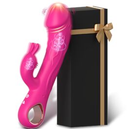 Вібратор жіночий з клітором та ділдо, набір секс-іграшок для пар з 10 режимами вібрації, червоний колір
