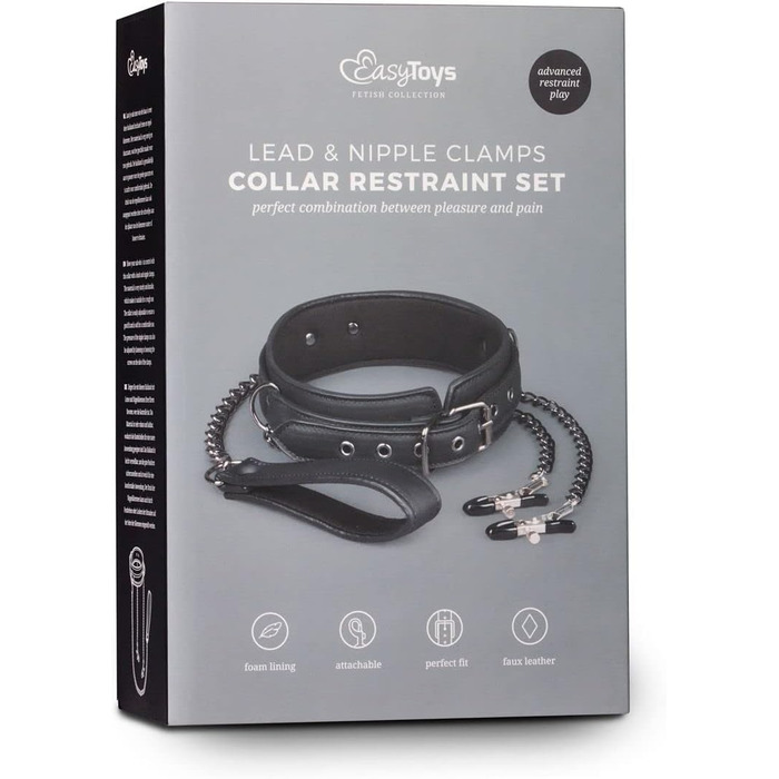 EasyToys Набор наручників з екошкіри, регульовані, 80 см, діаметр 11-28 см, для ролевих ігор