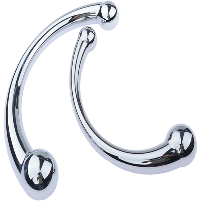 Масажний стрижень Doppekopf Dido з подвійним кінчиком (срібло) для чоловіків та жінок