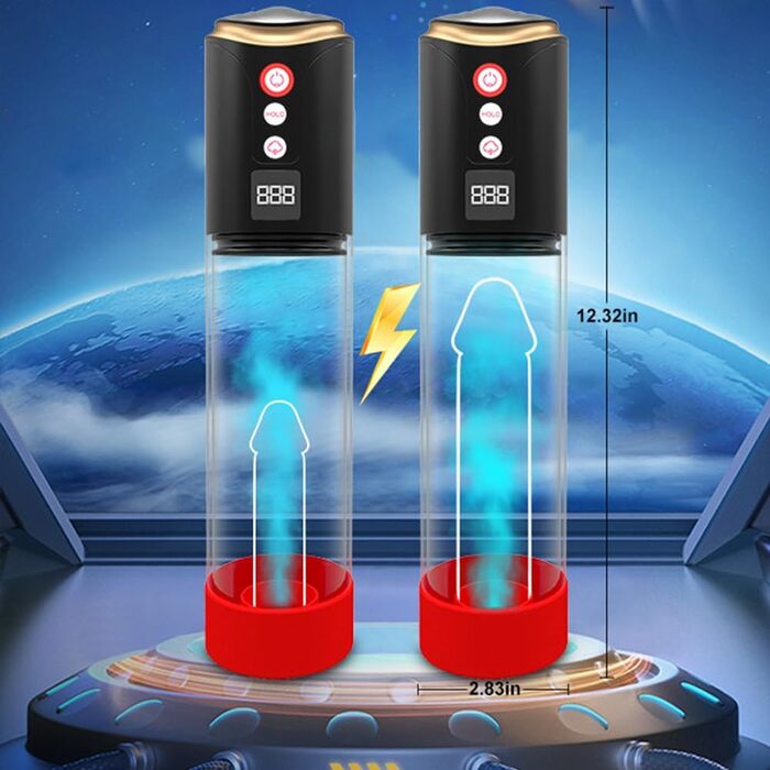 Електрична пеніс-насос Kuaecr для чоловіків: 8 режимів, 2 насадки, подовження ерекції, USB-зарядка