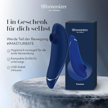 Womanizer Premium: вібратор для клітора з ефектом тиску | Інтимна іграшка для жінок | Чорний