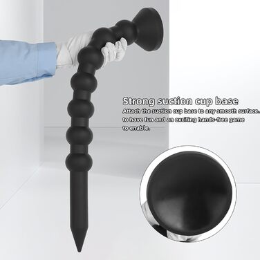 Анальний дилататор Cafurey 60 см з 7 кульками, м'який силікон, тренажер для анусу, для жінок та чоловіків (чорний)