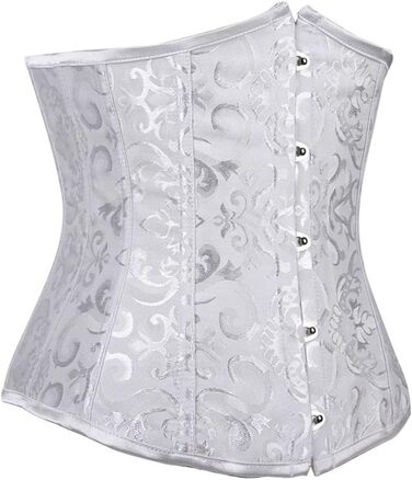 Корсет Everbellus для жінок з 24 сталевими ребрами, для схуднення, корсаж, пояс, під грудьми, без ребер, мідер (S, білий)