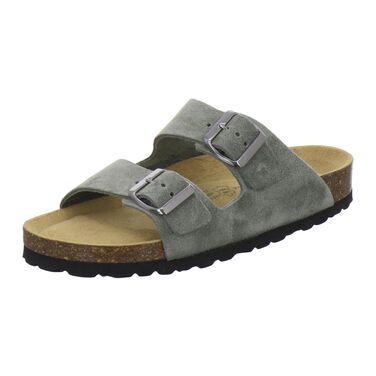 Жіночі шкіряні пантолети AFS-Schuhe 2100, натуральна замша, оливкові, Made in Germany, розмір 38 EU