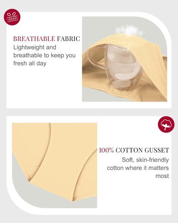 Танстц жіночі труси-сліпи з бавовни, 6 шт. в упаковці, низька посадка, еластичні, дихаючі, чорні (XL)