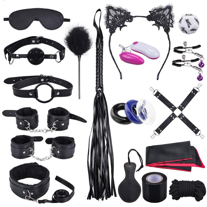 Набір для БДСМ-ігор Qoosea 18 шт. з наручниками та маскою для пар, фетиш-іграшки для дорослих