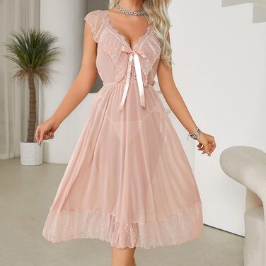 Ефектний жіночий халат Exy Negligee з відкритим верхом, прозорий, на бретелях, сексуальний, для свята Валентина, піжама, еротична білизна, косплей, рожевий