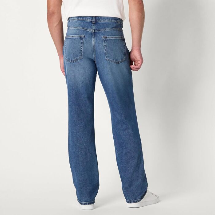 Чоловічі джинси Amazon Essentials Relaxed Fit, класичний середній синій колір, низька розтяжність, 36W / 32L