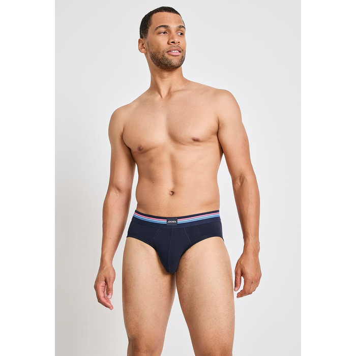 Труси чоловічі Jockey Cotton Stretch, 3 шт. (M, Picasso Blue) - бавовна з еластаном, середньою талією