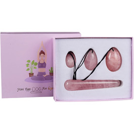 Набір каменів для вагінального тренінгу Кегель з рожевого кварцу (Рожевий кварц)