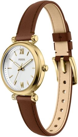 Жіночий кварцовий годинник Fossil Carlie золотистого кольору з браслетом із нержавіючої сталі, 28мм, Safran-gold