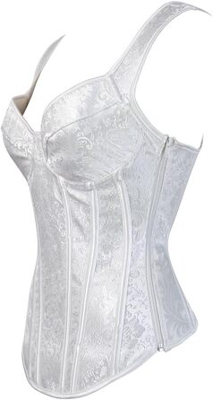 Корсет для жінок Grebrafan з квітковим принтом, повний бюст, корсет, ретро, білий (28-30)