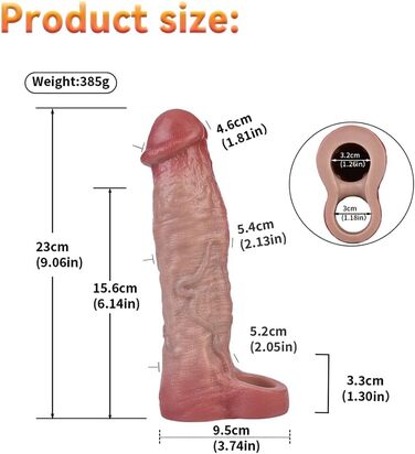 Електричний реалістичний дилдо-рукав для чоловіків з вібрацією (10 режимів) - силіконовий дилдо для стимуляції та збільшення пеніса