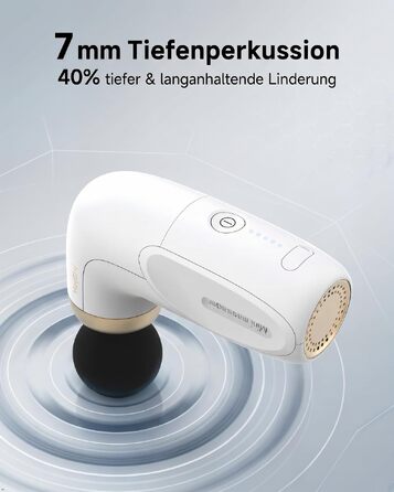 Міні-перкусійний масажер HEYCHY A1 Super Mini Massagepistole, 4 силіконові насадки, білий