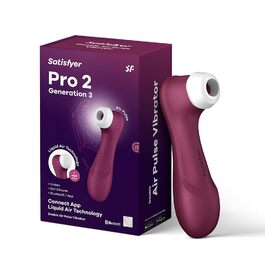 Вібратор Satisfyer Pro 2 Gen 3 з підключенням через APP | Технологія Liquid-Air | Тихий, потужний, стимулює клітор | Вібратор-імпульс з вібрацією | Іграшка для дорослих, подарунок для жінок | Д*ildo бордовий