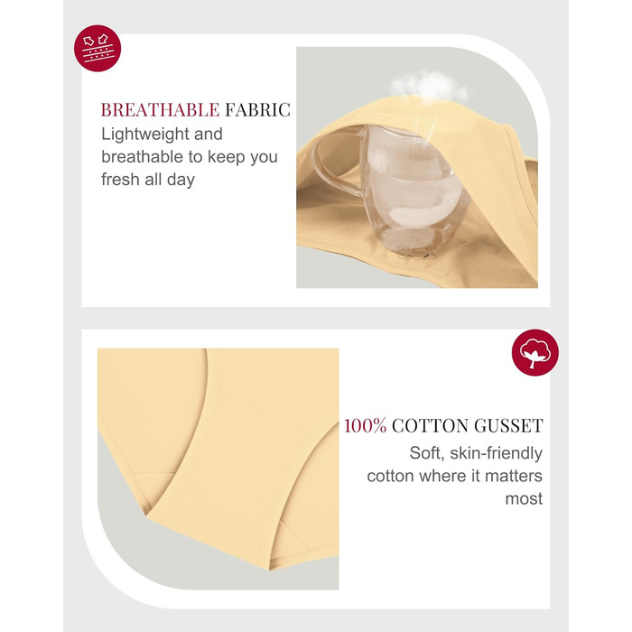 Танстц жіночі труси-сліпи з бавовни, 6 шт. в упаковці, низька посадка, еластичні, дихаючі, чорні (XL)