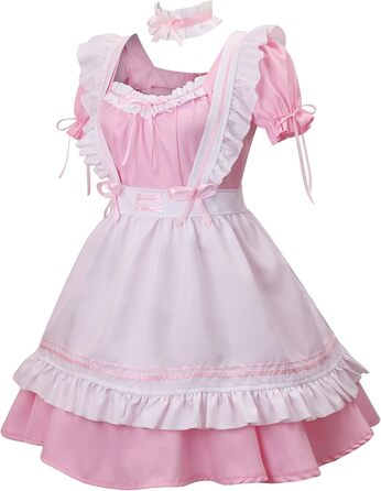 Костюм горничної MaxToonrain: Французьке плаття в стилі аніме Лоліта, костюм для жінок та дівчат, розмір XL, колір B-rosa