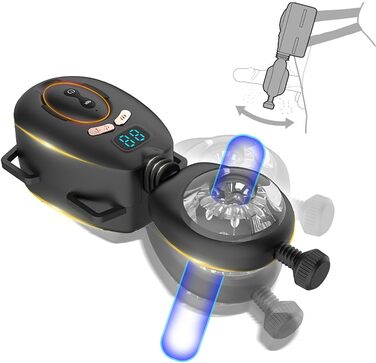 Електричний мастурбатор JFRong для чоловіків з телескопічною конструкцією, 10 режимів вібрації та фіксуючим ремінцем