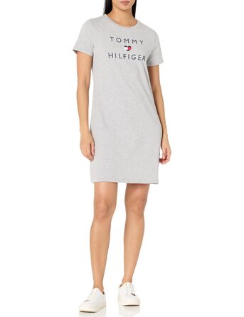 Сукня-футболка Tommy Hilfiger Daen з коротким рукавом, бавовна, сірий меланж (L)