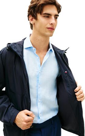 Чоловіча вітрівка Tommy Hilfiger з капюшоном, спортивна куртка (XS, Blue Desert Sky)
