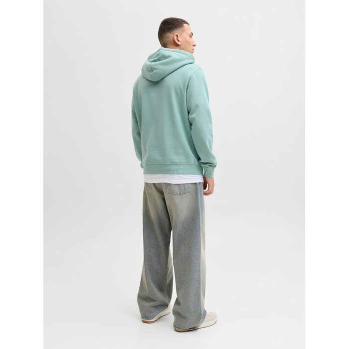 Чоловічий худі Jack & Jones з принтом, органічна бавовна, Mineral Blue, розмір XL