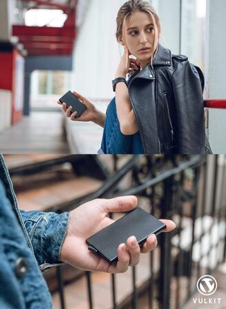 Металевий картхолдер VULKIT з RFID та NFC захистом, чоловівий гаманець для карток на 10 слотів (Колір: Midnight Green)
