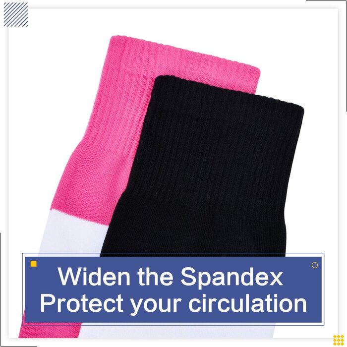 Шкарпетки Kayhoa з бавовни у смужку, до коліна/верхньої частини стегна (M, Чорний/Білий & Фуксія/Білий)