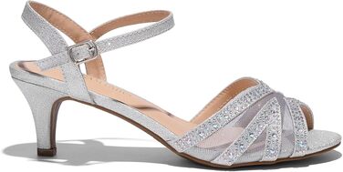 Жіночі босоніжки-туфлі DREAM PAIRS на низькому каблуці, сріблясті, розмір 36 EU