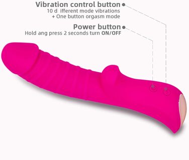 Вібратор G-точка з силікону для жінок, 10 режимів, Rabbit Vibrator, червоний