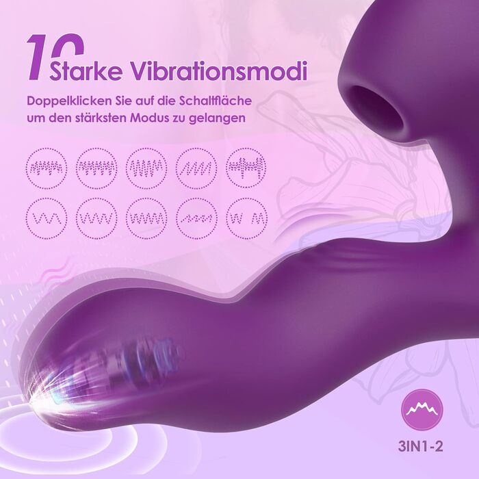 Вібратор-дзідло Yewuzer 3-в-1 з пультом керування (APP), секс-іграшка для жінок та пар, стимуляція G-точки, 10 режимів, вібратор-набір
