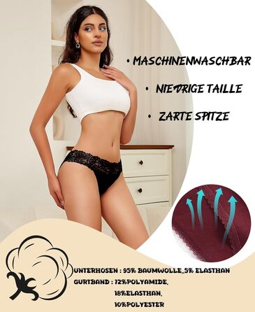 6-пакет жіночих трусиків: мереживо, бавовна, сексуальні, дихаючі, м'які, hipster, S-XL