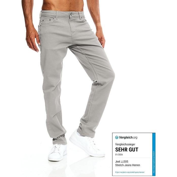 Чоловічі джинси JEEL Regular Fit, прямий крій, світло-сірі (розмір 34W / 38L)