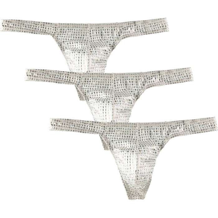 Танга чоловічі Detten, блискучі, 3 шт. Сексуальна білизна для чоловіків, комплект