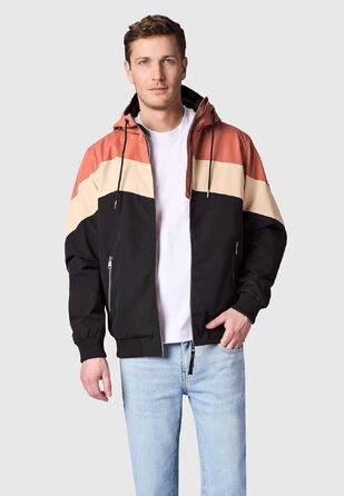 Чоловіча легка демісезонна куртка Ragwear Stewie Block: водонепроникна та дихаюча з капюшоном, колір Terracotta, розмір 3XL