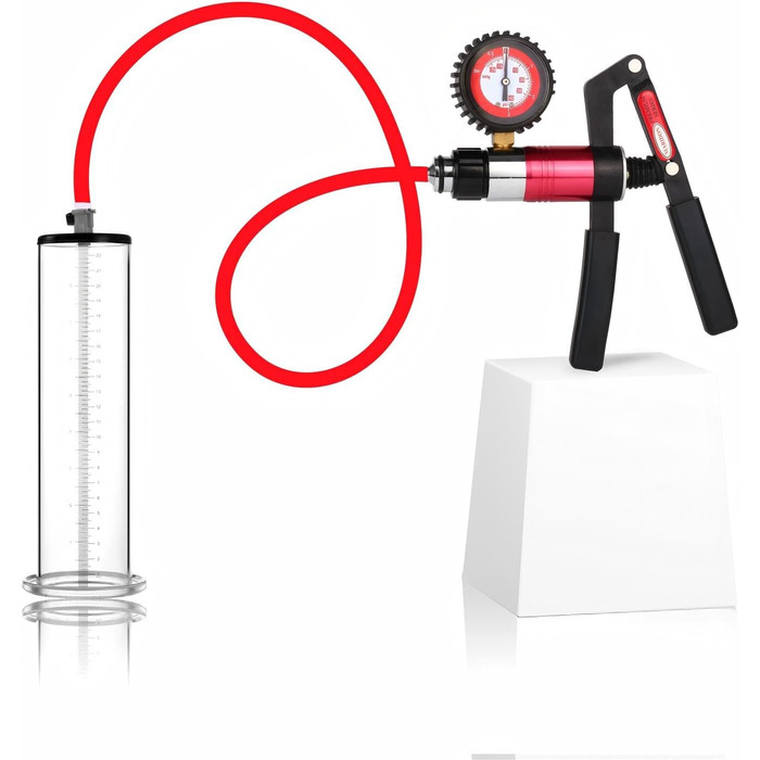 Насос для збільшення пеніса з манометром та регулювальними колесами. Ручний насос для чоловіків з металевим руків'ям, вакуумний насос для збільшення розміру пеніса (57 мм)