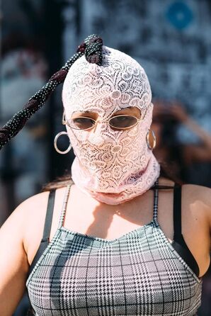 Маска на обличчя з мережива HOMELEX - мереживна маска на обличчя, повна мереживна маска, маска для карнавалу, прозора мереживна накидка