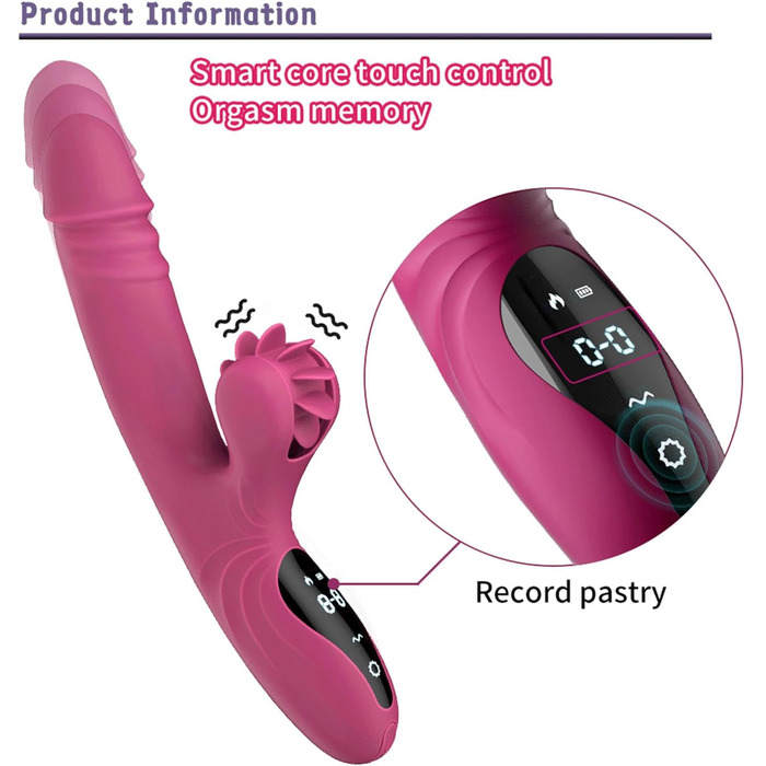 Вібратор для жінок з 9 функціями, нагріванням та G-точкою. Кролик. Рожевий колір